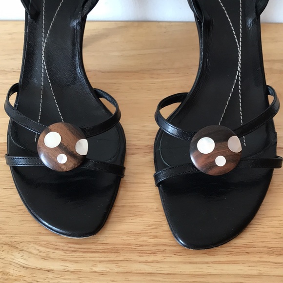 Kate Spade Black Strap Slingback Heels Size 6.5 - Picture 3 of 11